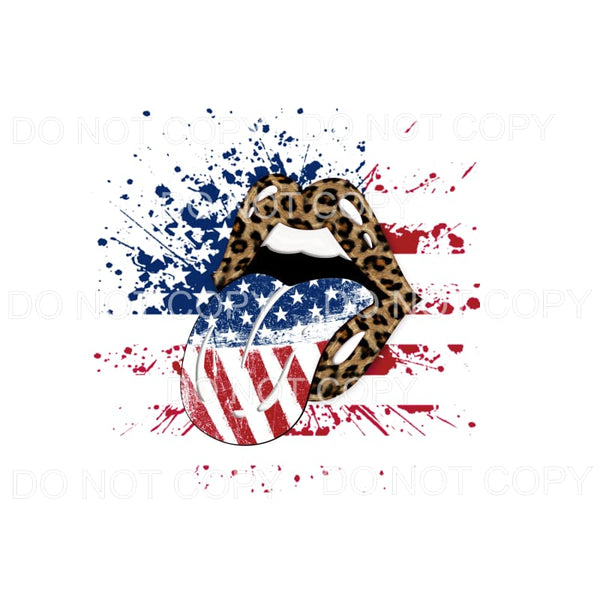 leopard flag lips tongue # 20 Sublimation transfers - Heat 