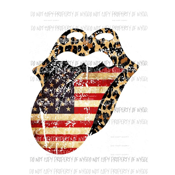 leopard flag rolling stones lips # 2 Sublimation transfers Heat Transfer