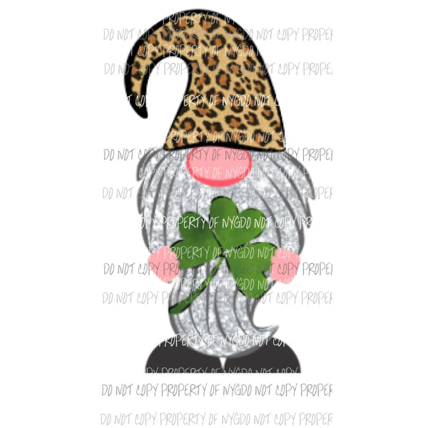 Leopard Gnome St patricks day Sublimation transfers patty Heat Transfer