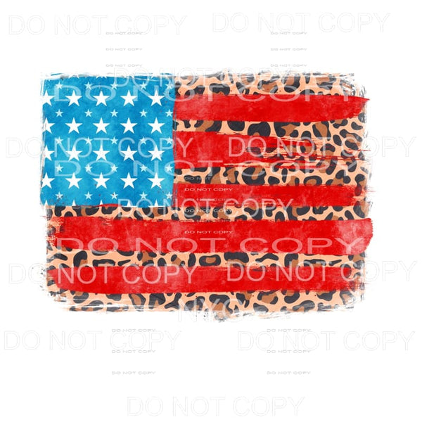 Leopard Grunge Flag Sublimation transfers - Heat Transfer