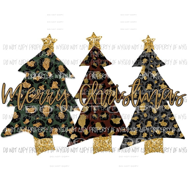Leopard Merry Christmas Sublimation transfers Heat Transfer