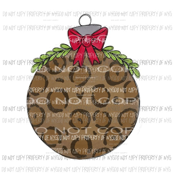 Leopard Ornament red bow Sublimation transfers Heat Transfer