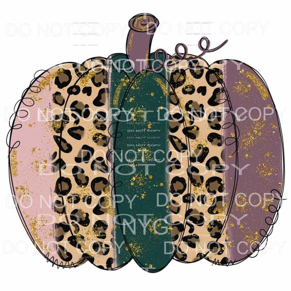 Leopard Pink Gold Green Pink Pumpkin #116 Sublimation 