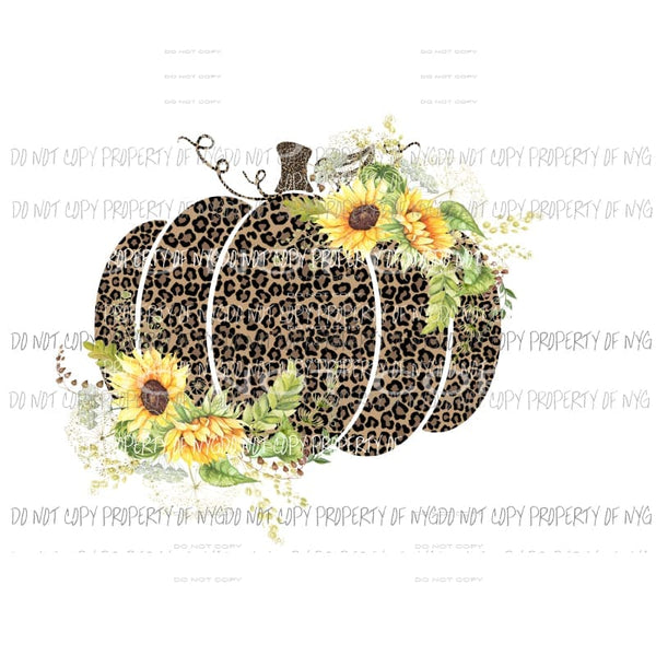 Leopard pumpkin # 8 sunflowers Sublimation transfers Heat Transfer
