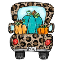 leopard pumpkin truck #7827 Sublimation transfers - Heat 