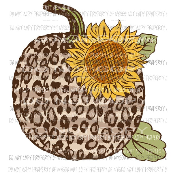 Leopard Pumpkin with sunflower # 3 Sublimation transfers Heat Transfer