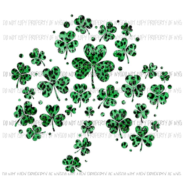 Leopard shamrock 2 Sublimation transfers Heat Transfer