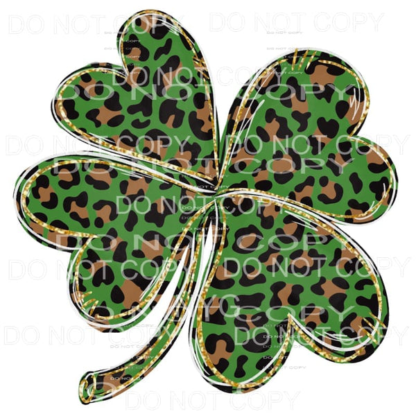Leopard Shamrock Gold Sublimation transfers - Heat Transfer