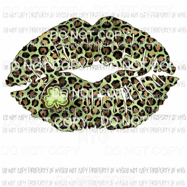 Leopard Shamrock Lips #3 Sublimation transfers Heat Transfer