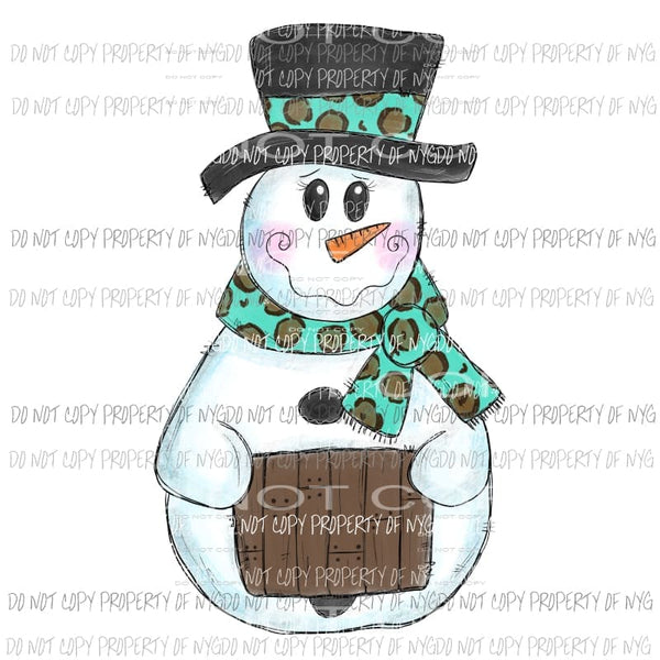 Leopard Snowman Sublimation transfers Heat Transfer