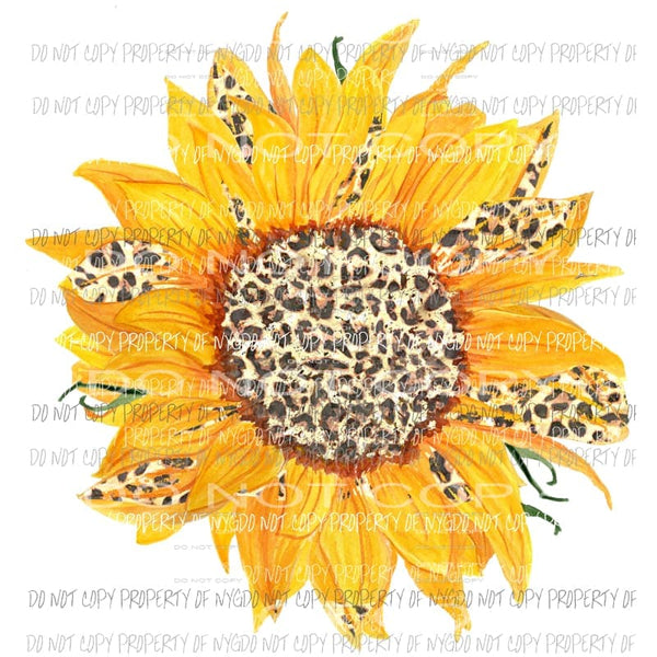 Leopard Sunflower Sublimation transfers Heat Transfer