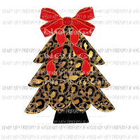 Leopard Tree red bow Sublimation transfers Heat Transfer