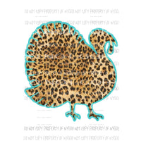 leopard turkey turquoise Sublimation transfers Heat Transfer