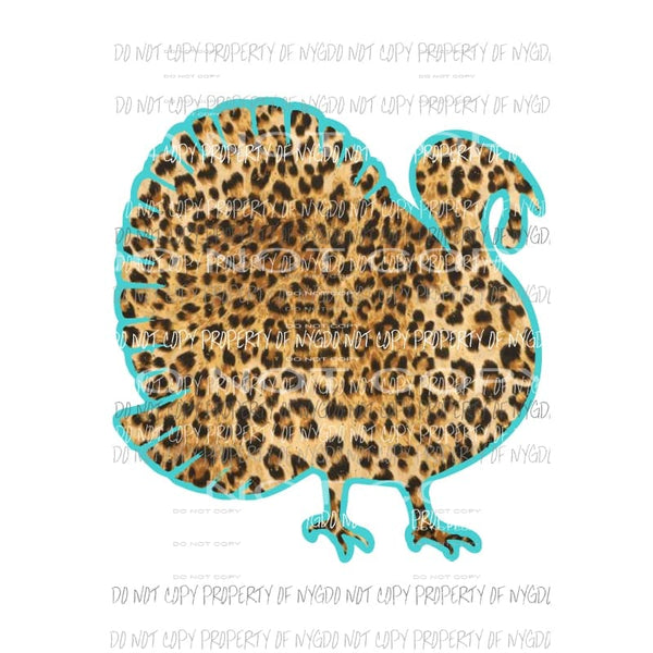 leopard turkey turquoise Sublimation transfers Heat Transfer