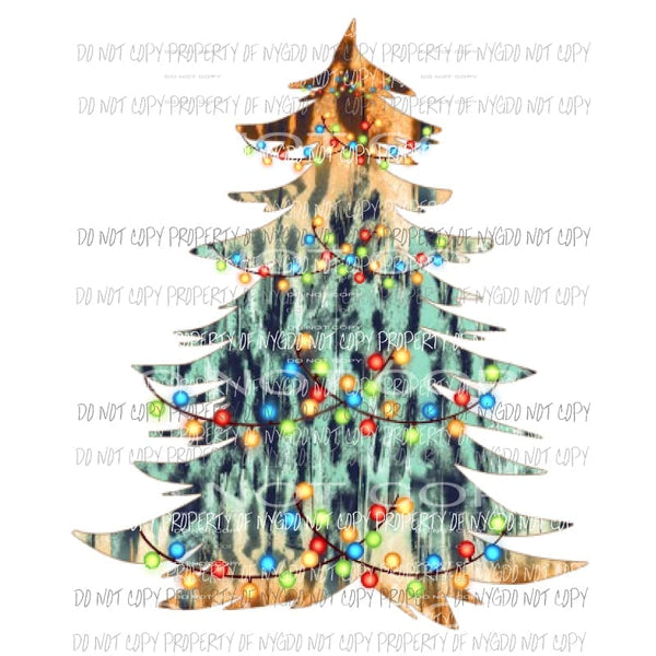 Leopard Turquoise Tree #2 Sublimation transfers Heat Transfer