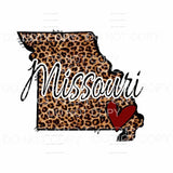 Leopard with heart STATES All states in drop down menu 