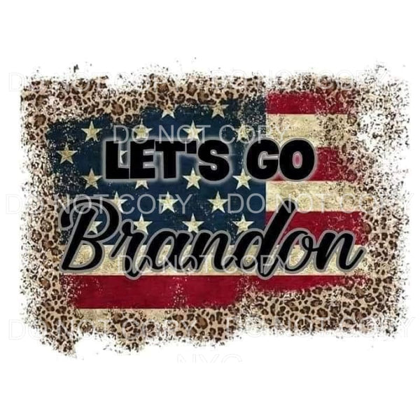 Let’s Go Brandon USA American Flag Leopard #1741 Sublimation