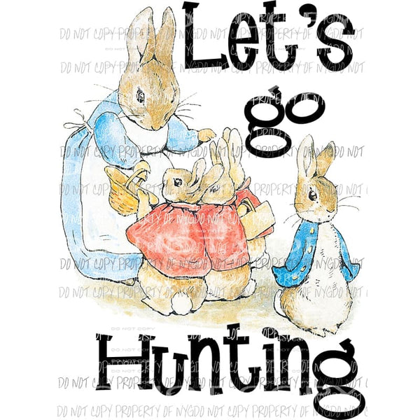 Lets go hunting BOLD Lettering Sublimation transfers Heat Transfer