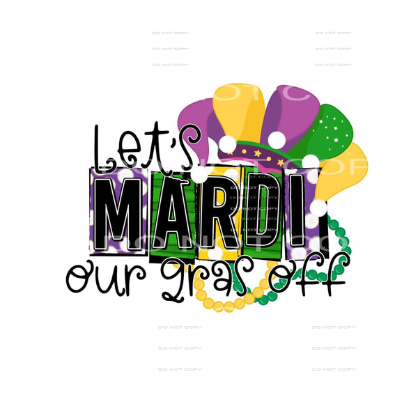Lets Mardi Our Gras Off Jester Hat Beads #2455 Sublimation 
