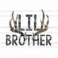 Lil Brother Antlers camo Sublimation transfers Heat Transfer