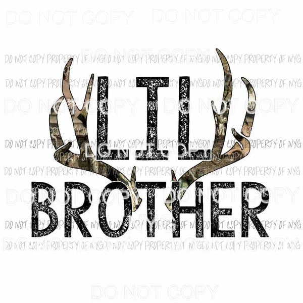 Lil Brother Antlers camo Sublimation transfers Heat Transfer