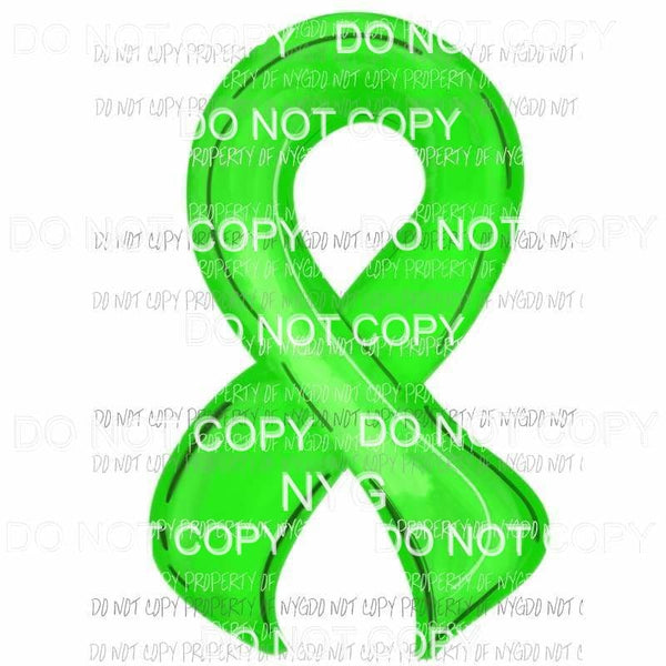 Lime Green Awareness Ribbon Sublimation transfers Heat Transfer