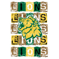 Lions Green and gold Block # 9991 Sublimation transfers - 