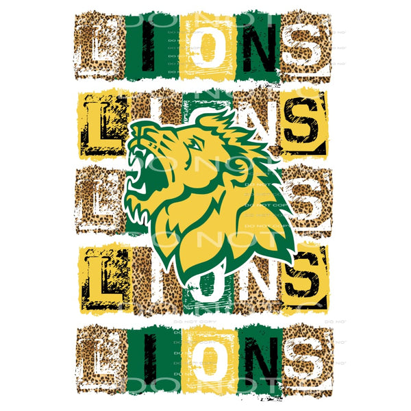Lions Green and gold Block # 9991 Sublimation transfers - 