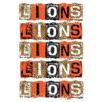 LIONS ORANGE BLACK BLOCK # 44551 Sublimation transfers - 
