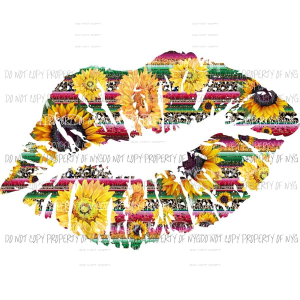 Lips Serape sunflower Sublimation transfers Heat Transfer
