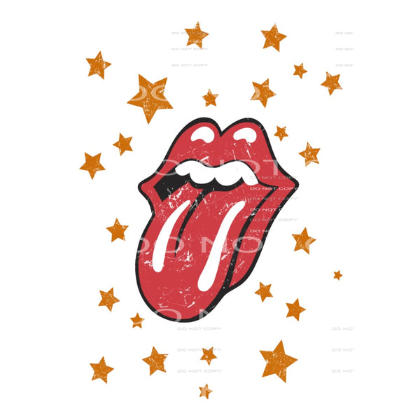 Lips with stars # 2361 Sublimation transfers - Heat Transfer