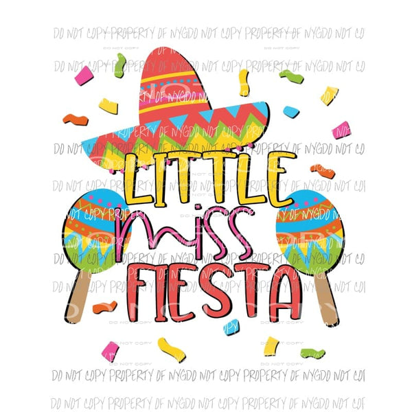 Little Miss Fiesta sombrero maracas Sublimation transfers Heat Transfer