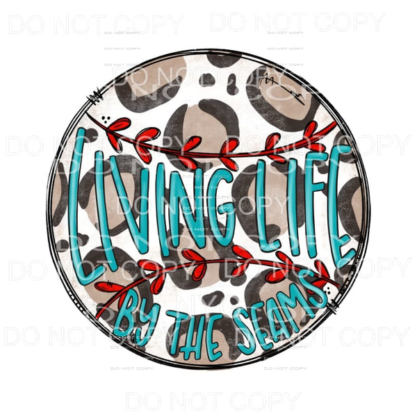 Living Life By The Seams Teal Leopard Baseball Sublimation 