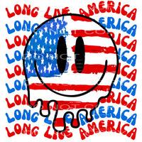 long live America smiley face #6860 Sublimation transfers - 
