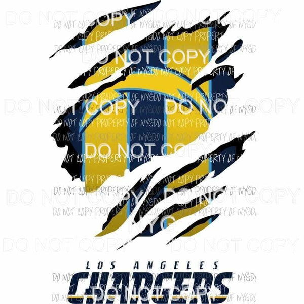 Los Angeles Chargers ripped design Sublimation transfers Heat Transfer