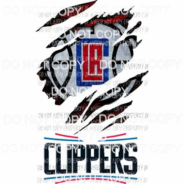 Los Angeles Clippers ripped design Sublimation transfers Heat Transfer