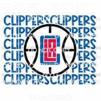 Los Angeles Clippers stacked Sublimation transfers Heat Transfer
