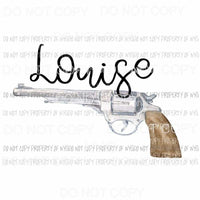 Louise pistol watercolor Sublimation transfers Heat Transfer