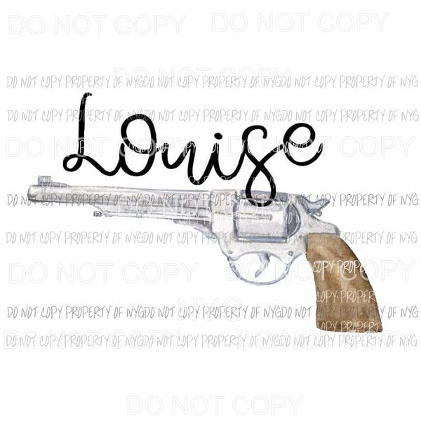 Louise pistol watercolor Sublimation transfers Heat Transfer