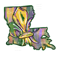 Louisiana Fleur de Lis Mardi Grace #2470 Sublimation 