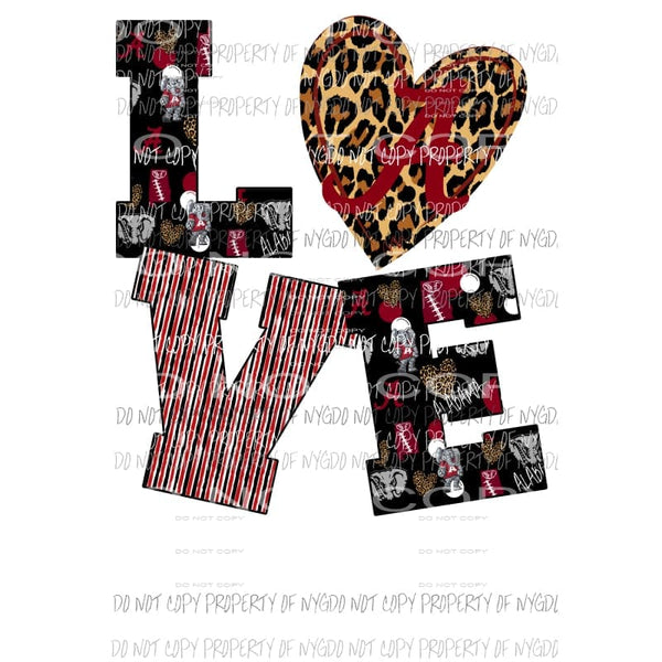Love Alabama # 2 Sublimation transfers Heat Transfer