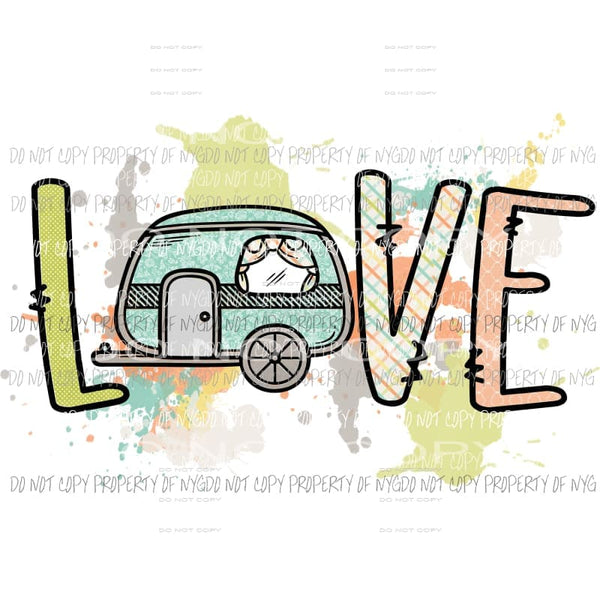 LOVE Camper #5 splatter prints Sublimation transfers Heat Transfer