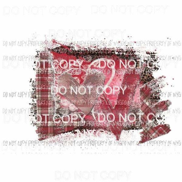 LOVE distressed word leopard plaid Sublimation transfers Heat Transfer