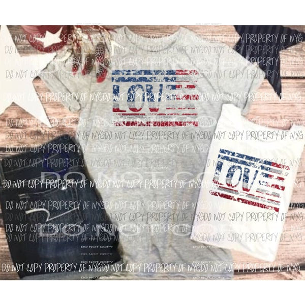 Love Flag Sublimation transfers Heat Transfer