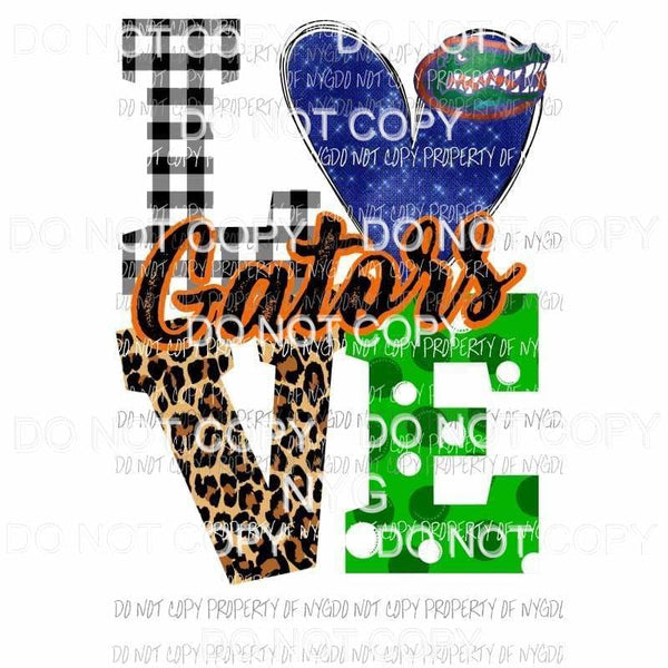 Love Florida Gators Sublimation transfers Heat Transfer