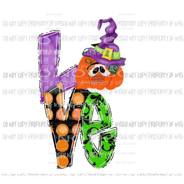LOVE Halloween Pumpkin fall Halloween Sublimation transfers Heat Transfer