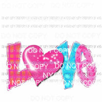 love heart pink blue polka dot Sublimation transfers Heat Transfer