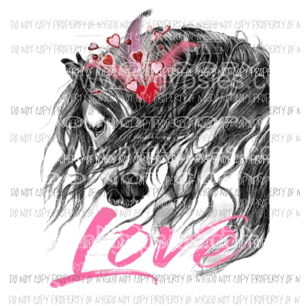 Love Horse design Sublimation transfers Heat Transfer