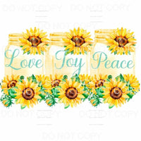 Love Joy Peace Sunflowers Mason Jars Sublimation transfers -