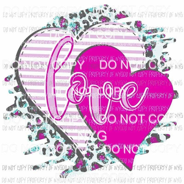 Love leopard #2 hot pink Sublimation transfers Heat Transfer